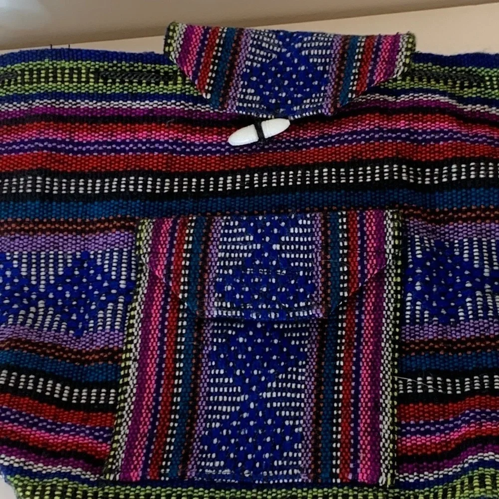 Handmade Woven Baja Mexican Serape‎ Hippie Backpack